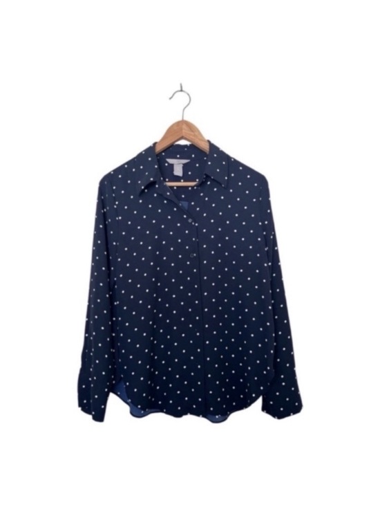 H&M Tops - H&M Pointed-collar Shirt Polka Dots size Small